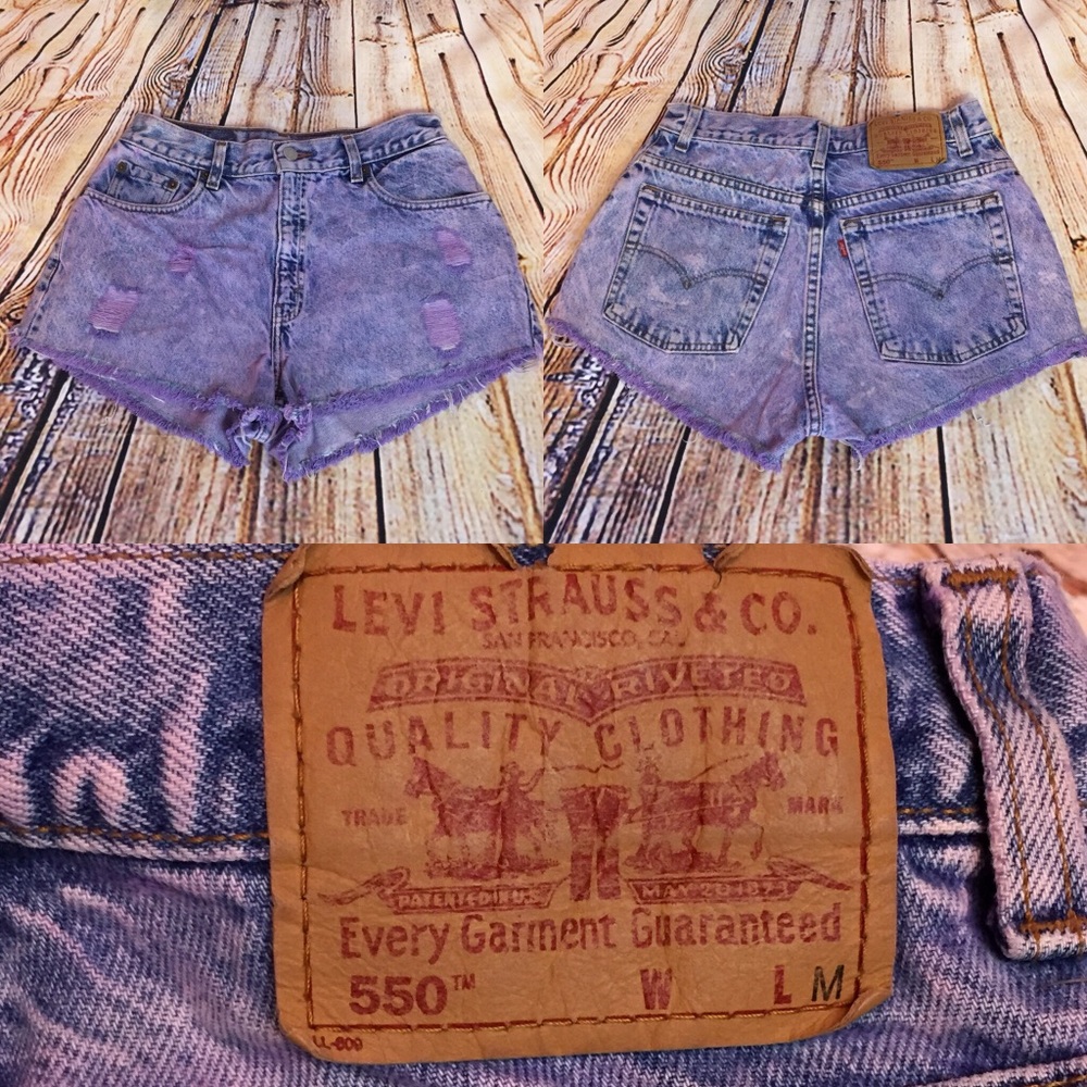 550 Levi’s Denim Shorts Purple Distressed Vintage